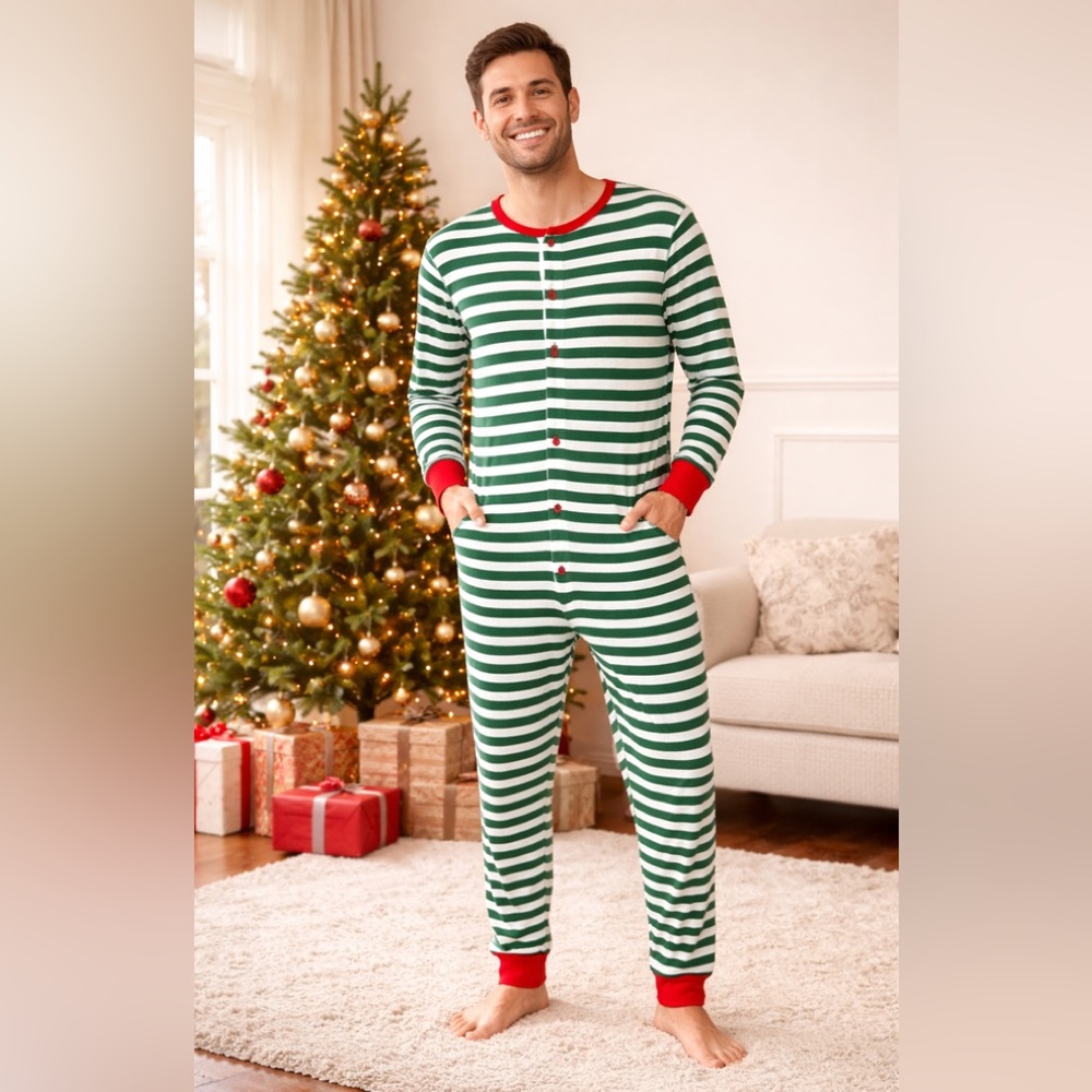 Classic Holiday Stripe Onesie – Old Navy (Size Large)